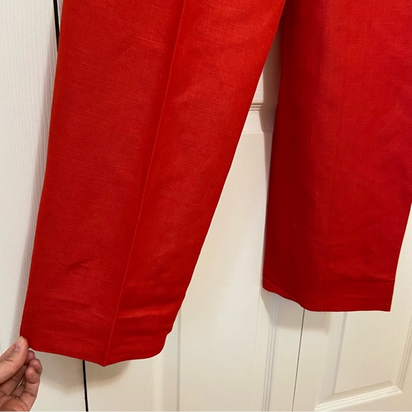 NWT Vintage Linen Blend 2 Piece Suit Blazer and Trouser Pants Size 8 Red - Picture 11 of 14
